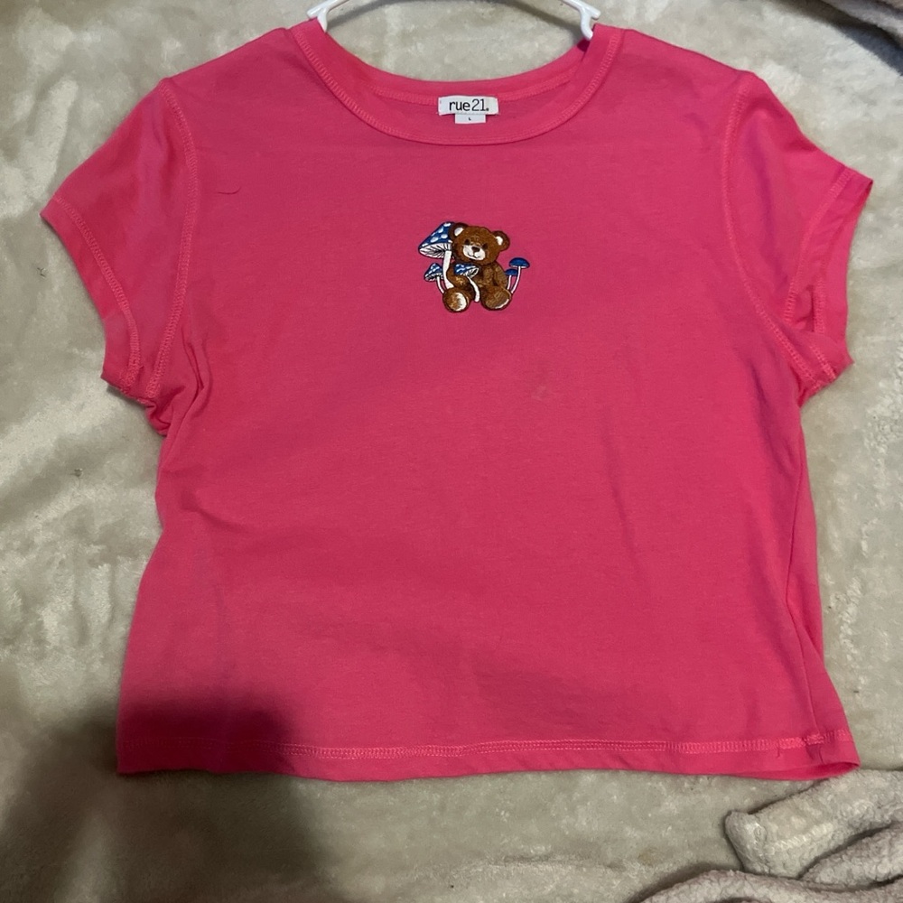 Rue21 Pink Short Sleeve Cropped Tee